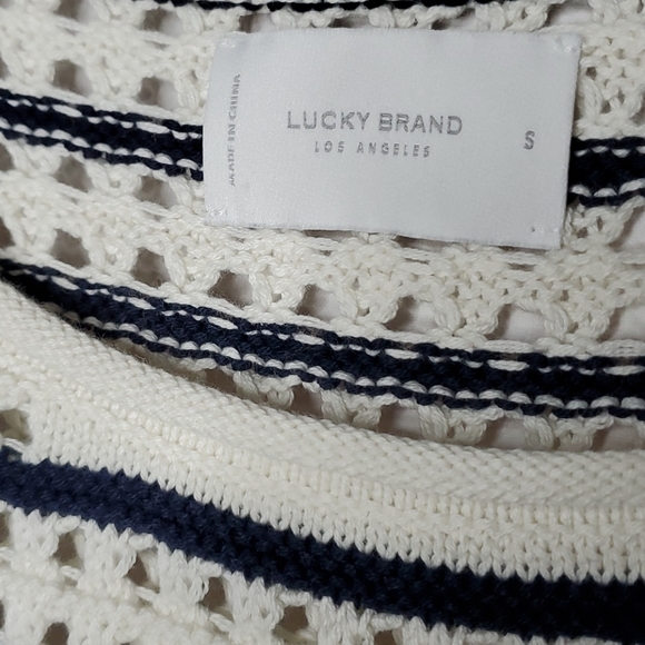 Lucky Brand Pointelle Knit Stripe Sweater - Picture 4 of 9